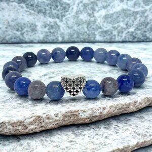 Blue Aventurine Gemstone Bracelets - Handmade 6-10mm Stretchy Crystal Jewelry